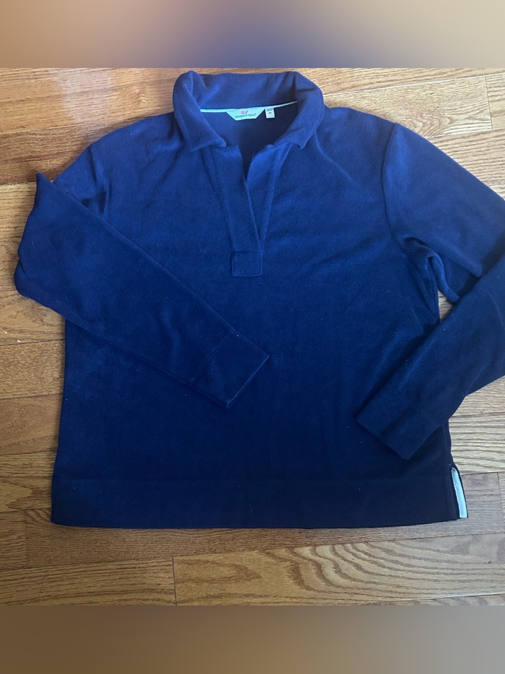 Vineyard Vines Navy Popover Pullover Collared Sweatshirt M Coastal Nautical - Picture 8 of 10